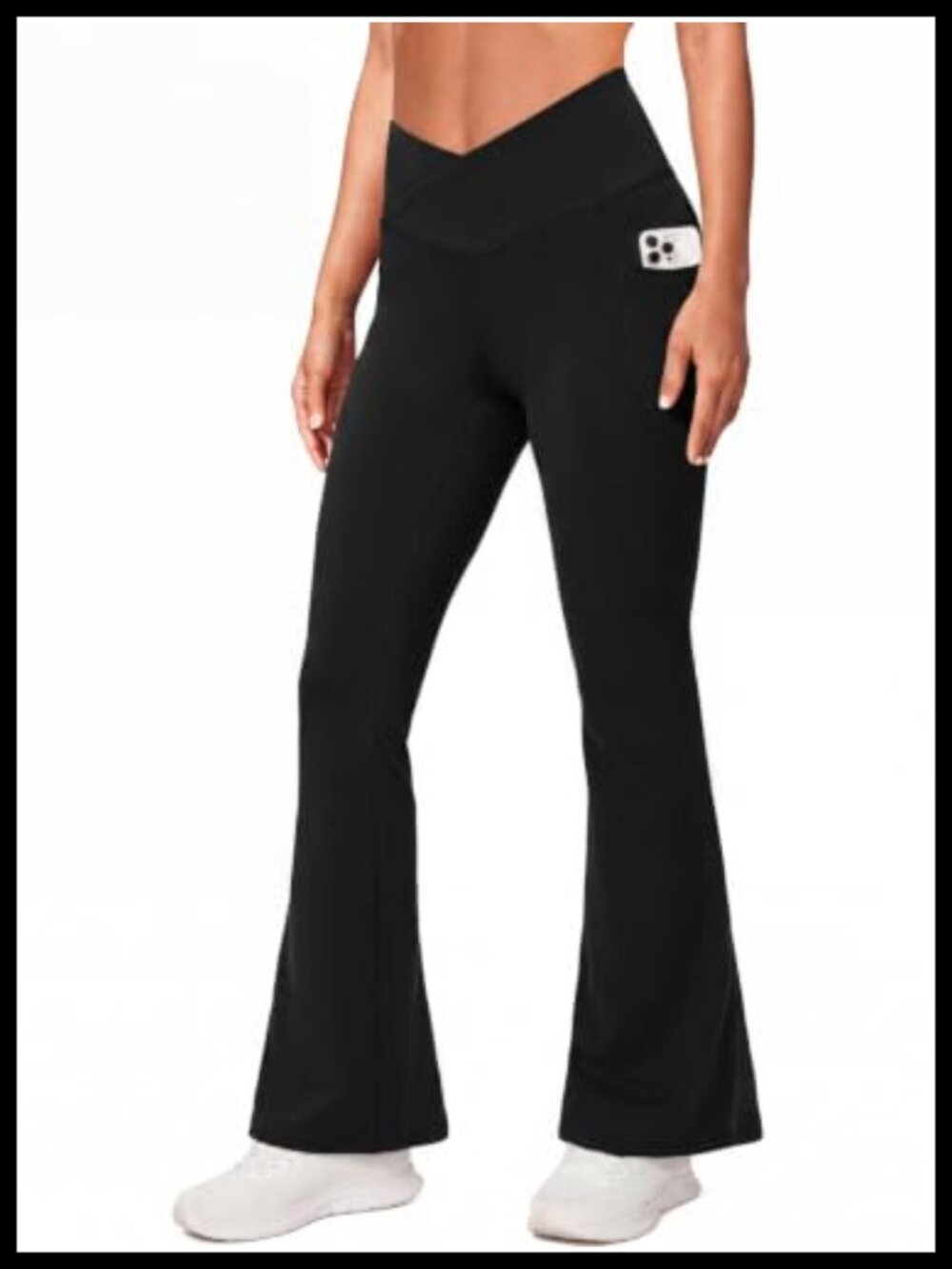 High Waisted Flare Leggings Yoga Pants with Pockets 4-Way Stretch